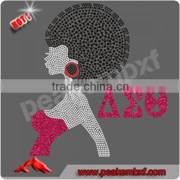 AEO Afro Girl Rhinestone Transfer Glitter Wholesale for T-shirt Hoodies