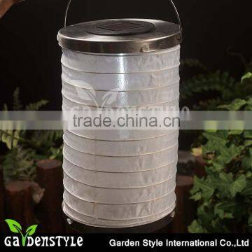 Item NO.80515 holiday white cloth and stainless steel cool white color lantern lamp