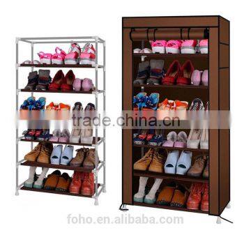 (FH-FC6007)6-layer simple design non woven fabric single row shoe rack