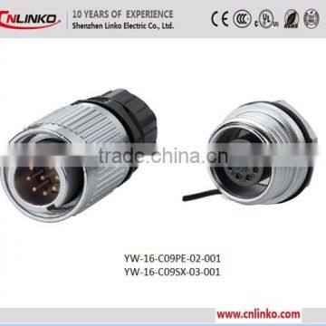Bulk Buy From China P65 Waterproof Male Female 9 pin circular connector For LED