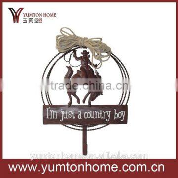 2015 hot Western cowboy howdy wall decor and metal hook