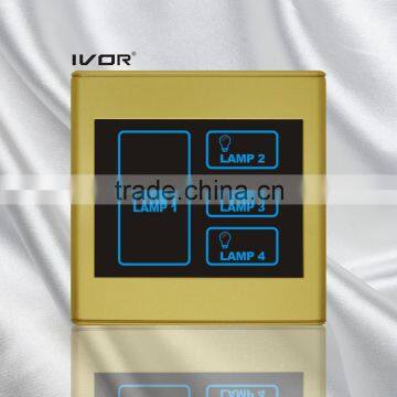 4 Gangs Lighting Touch Switch Champagne Gold (SK-T2300L4-CPG)