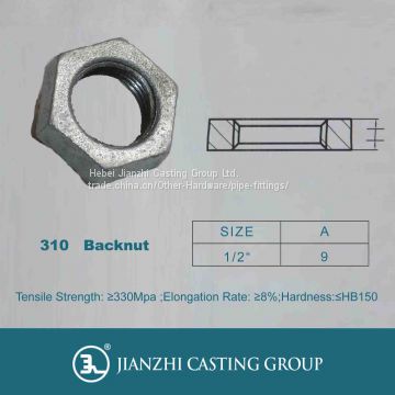 galvanized  malleable iron pipe fitting backnuts