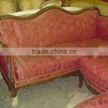 antique red sofa