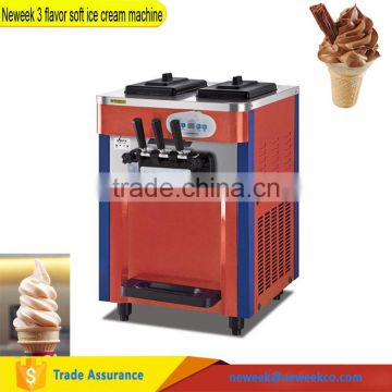 Neweek commercial used soft ice cream maker ice cream vending machine 3 flavor soft ice cream machine