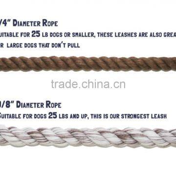 Heavy Duty Climbing Rope Dog Leash Safety Rope Dog Leash: Small Sea Foam Dyed Cotton Rope Leash