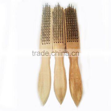 wooden handle steel wire scratch brush for cleaning