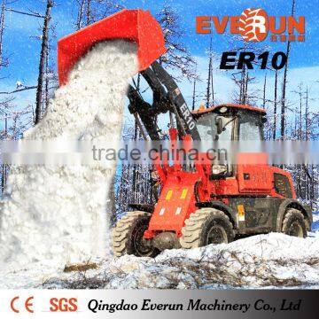 Everun Brand 1 ton Mini Wheel Loader With Snow Bucket