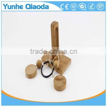 String Puzzle on Wood Base Classical Wooden Puzzle Set Solution Rope Central Brain Teaser for Adults Game photo-3