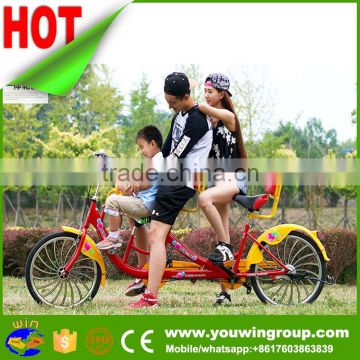 2 seater used surrey bikes tandem tricycle for adults, tandem bicycle,3 tandem bike for sale