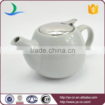 China Supplier Grey Ceramic Teapots Wholesale With Infuser Basket photo-4