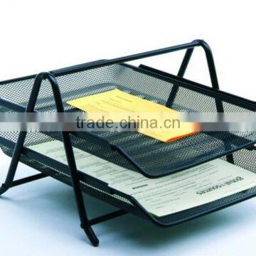 Store More Spray-paint Black Metal Mesh 2 Layer Stand Document Tray photo-2