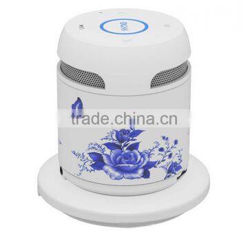 Newest Arrival Ceramic Design Portable Bluetooth Speaker With QI Wireless Charger Bottom/TFCard/Remote Control Bluetooth Speaker photo-2