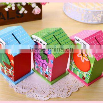 Colorful Cartoon Kids Gifts Wooden Money Box,saving Box photo-3