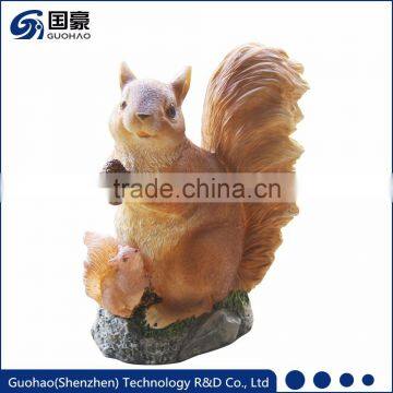 Garden Solar Lights Mother Squirrel with Baby Squirrel Statue