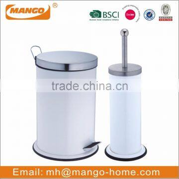 Colorful Metal Toilet Brush and Foot Pedal Trash Can photo-5