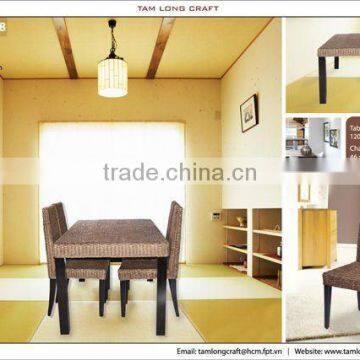 Dining furniture set, water hyacinth table and four dining chair in one set