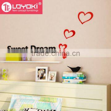Cute Love Shape Wood Sticker Home Accessories Room Decor 3d Wall Stickers for Kids Wall Murals Home Decor Wholesale photo-2
