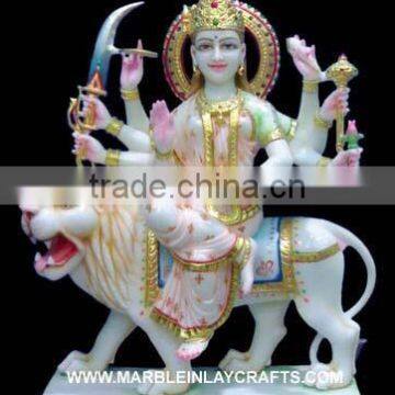 Beautiful Durga Statue From Makrana Marble