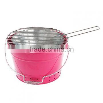 Portable Bucket Charcoal Bbq Grill Metal photo-4
