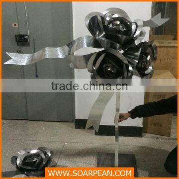Customized Decorative Red Metal Rose Flower photo-5