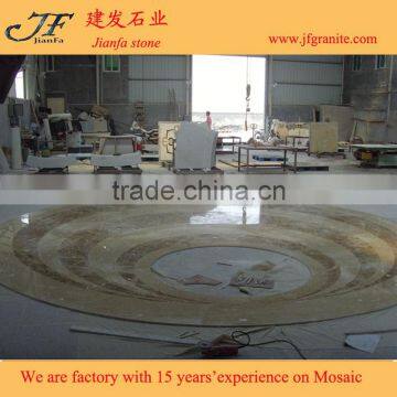 3D custom-made circle waterjet medallions with light emperador marble