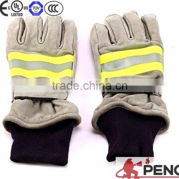 sheepskin fire retardant 3m reflective black cuff hand protected police cleaner worker fireman gloves