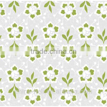 Plastic PEVA With Flannel Tablecloth Green Leaves New Design