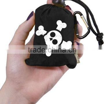 Customized Skull Shape Design Folding Bags Fashion Halloween Black Tote Foldable Bags Reusage Foldable Shoulder Bags photo-2