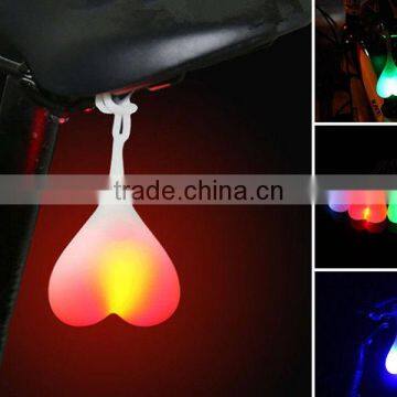 2016 hot Multi-purpose Bike Tail Light Waterproof Cycling Heart Shaped Warn Rear Lamp