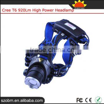 OEM T6 920Lm 3 Mode Led Bike Headlight For Hunting High Power Headlamp