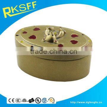 Metal Little Bear Carved Gold Jewelry Box photo-3