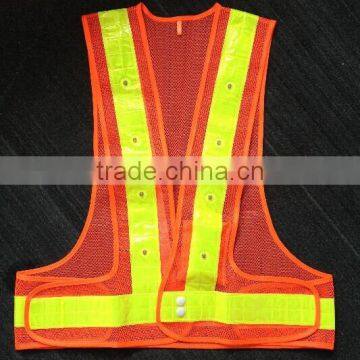 Reflective Led Lighted Flashing Police Safety Vest With Velcro EN471 High Visibility photo-4