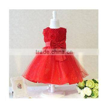 2015 New Arrival NOVA Fashion Cute Flowers Girls Dress Red Princess Tulle Dresses Children Clothes for Girls photo-2