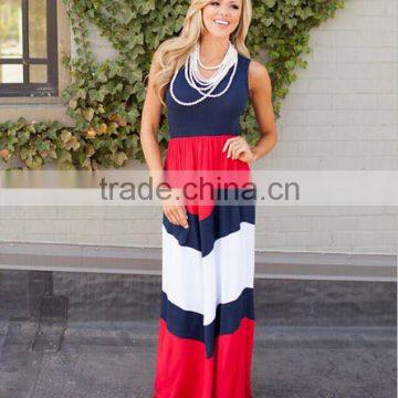 Wholesale Mother and Daughter's Long Dress for Beach Travel Fashion Red and Navy photo-3