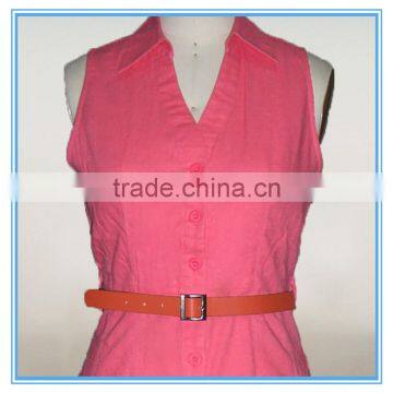 Red Sexy Mature Pictures Shirt Neck Office Party Dress For Ladies