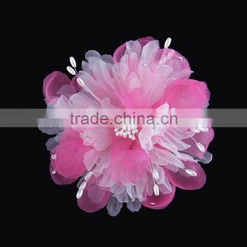 Handmade Silk Yarn Flower Brooches,fabric Flowers Headwear,girls Jewelry Skirt Brooch photo-4