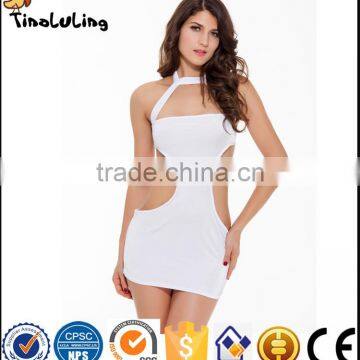 Women No Sleeve Fall Summer Dress 2017 Sexy Club Dress Slim Party Cross Halter Bandage Dresses sexy lingerie
