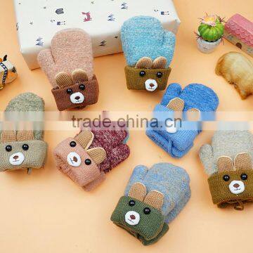 TC13010 Hot sales warm winter string baby mitten new fashion fancy animal cartoon knitted baby fingerless gloves wholesale