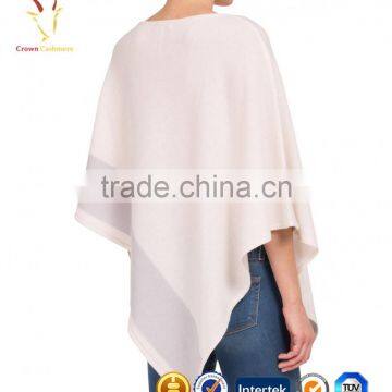 Stripe Hand Knitted Pure Cashmere Poncho Shawl photo-3