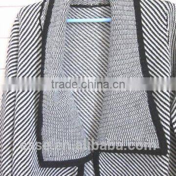 Open Front Shawl Neck Knitted Wool Men Cardigan Sweater photo-2