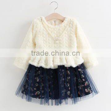 Winter Beautiful Splicing Dress Colors Children Baby Ruffle Princess Girls Tutu Dress photo-3