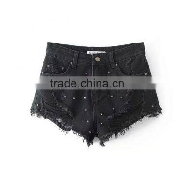Runwaylover 5321 High Quality Ladies Hot Sale Ladies Rivet Shorts photo-3