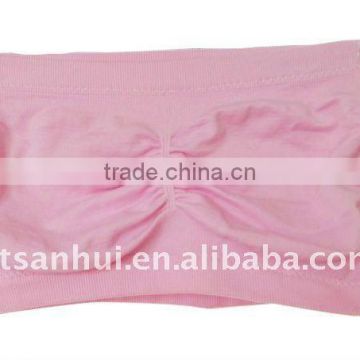 Pink wrinkle sexy tube bandeau bra plus size/boob tube bandeau top wholesale