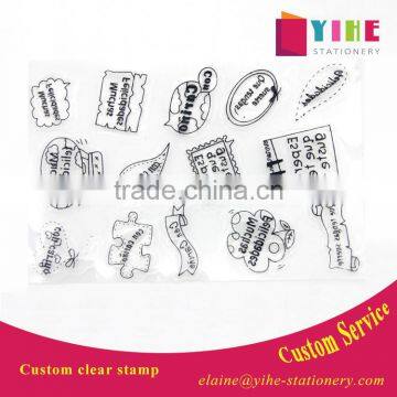 custom clear rubber stamp diy crafting scrapbooking PVC stampe