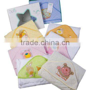 towel hooded with emb/baby hooded towel/hooded towel for children