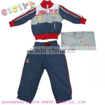 Fashion winter pajama designs boys set pajamas 3pcs custom sports pajamas