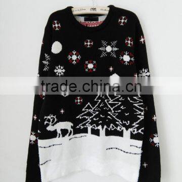 Christmas Knitting Reindeer Jacquard Winter Jumper Sweater for Ladies photo-3