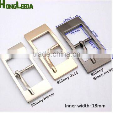 18mm Metal Alloy Belt Pin Buckle Rectangle Buckle Shinny Nickle Black Gold Bag Belt Accessories BK-027 photo-2