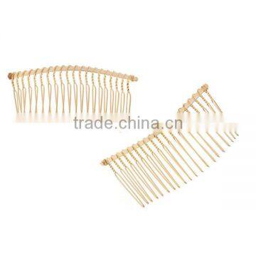 High Quality Cheap Personalized Rectangle Gold Plated Iron Based Alloy Bulk Hair Clips Comb photo-2